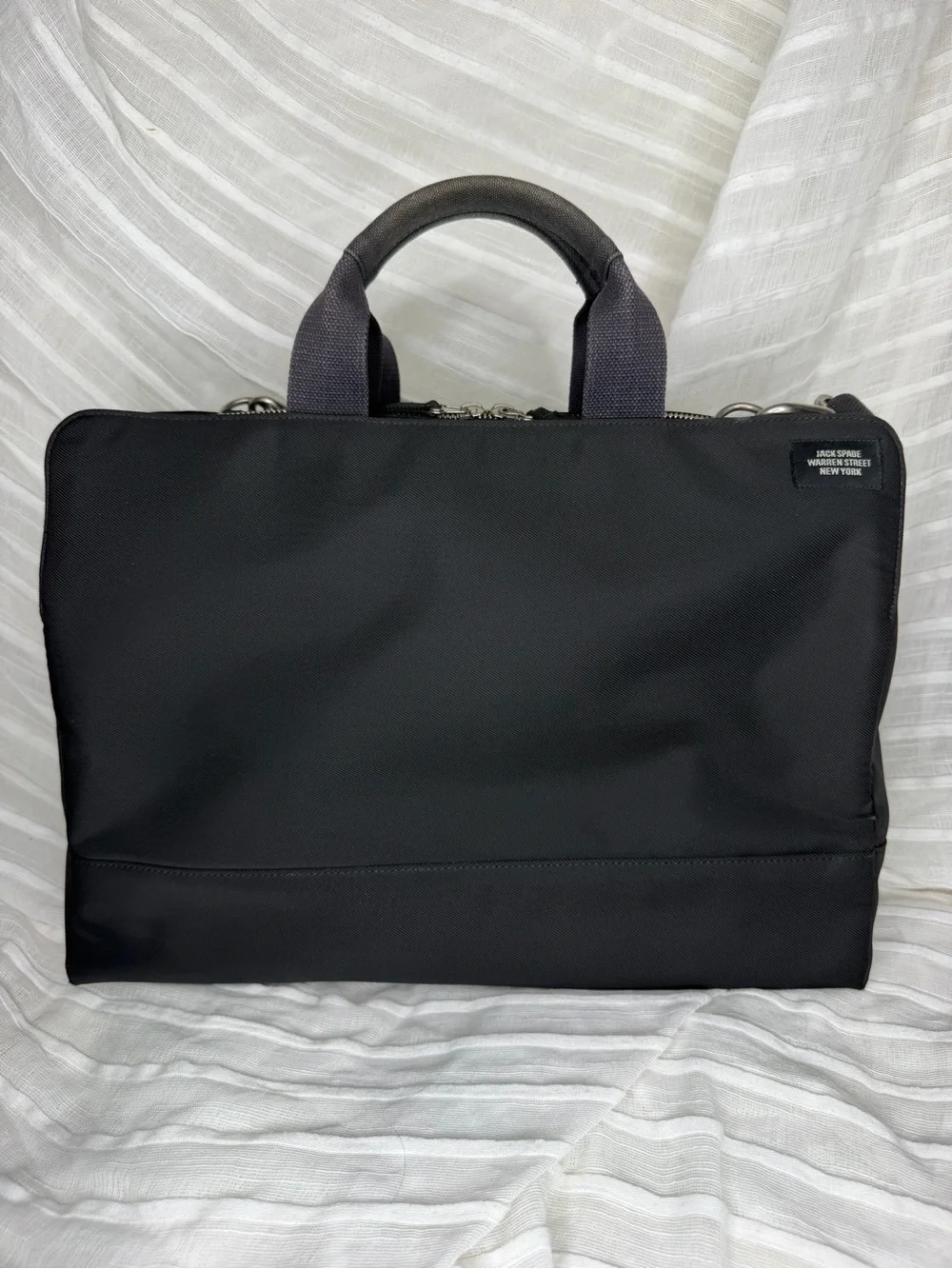 Jack Spade Warren Street New York Black Nylon Laptop Briefcase Messenger Bag